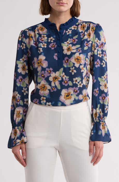 Georgette Button Front Top
