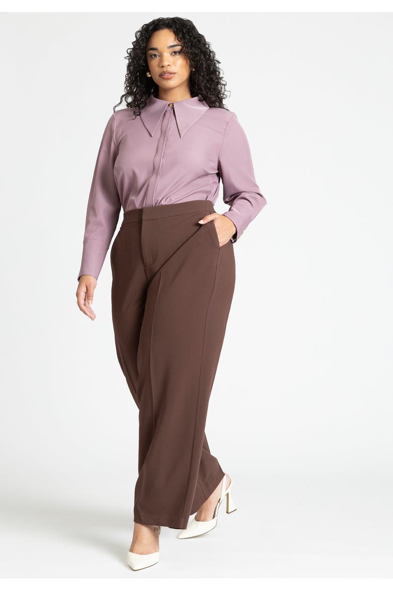 Pointed Collar Button Up Shirt, Alternate, color, GRAPE SHAKE