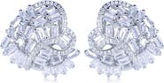 SUZY LEVIAN Cubic Zirconia Cluster Heart Stud Earrings