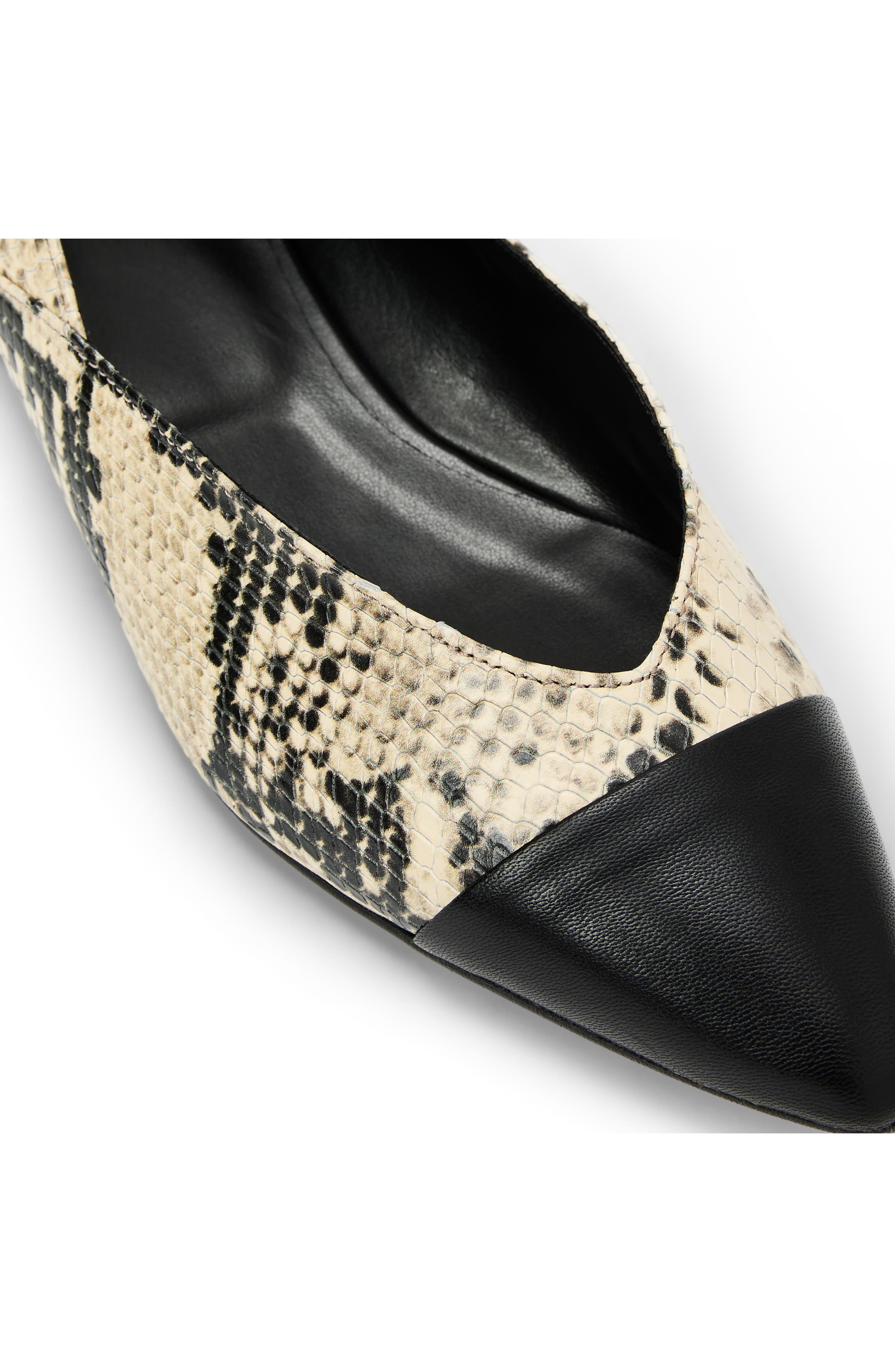 Bruno Magli Parma Pointed Toe Flat, Alternate, color, Ivory Snake/ Black