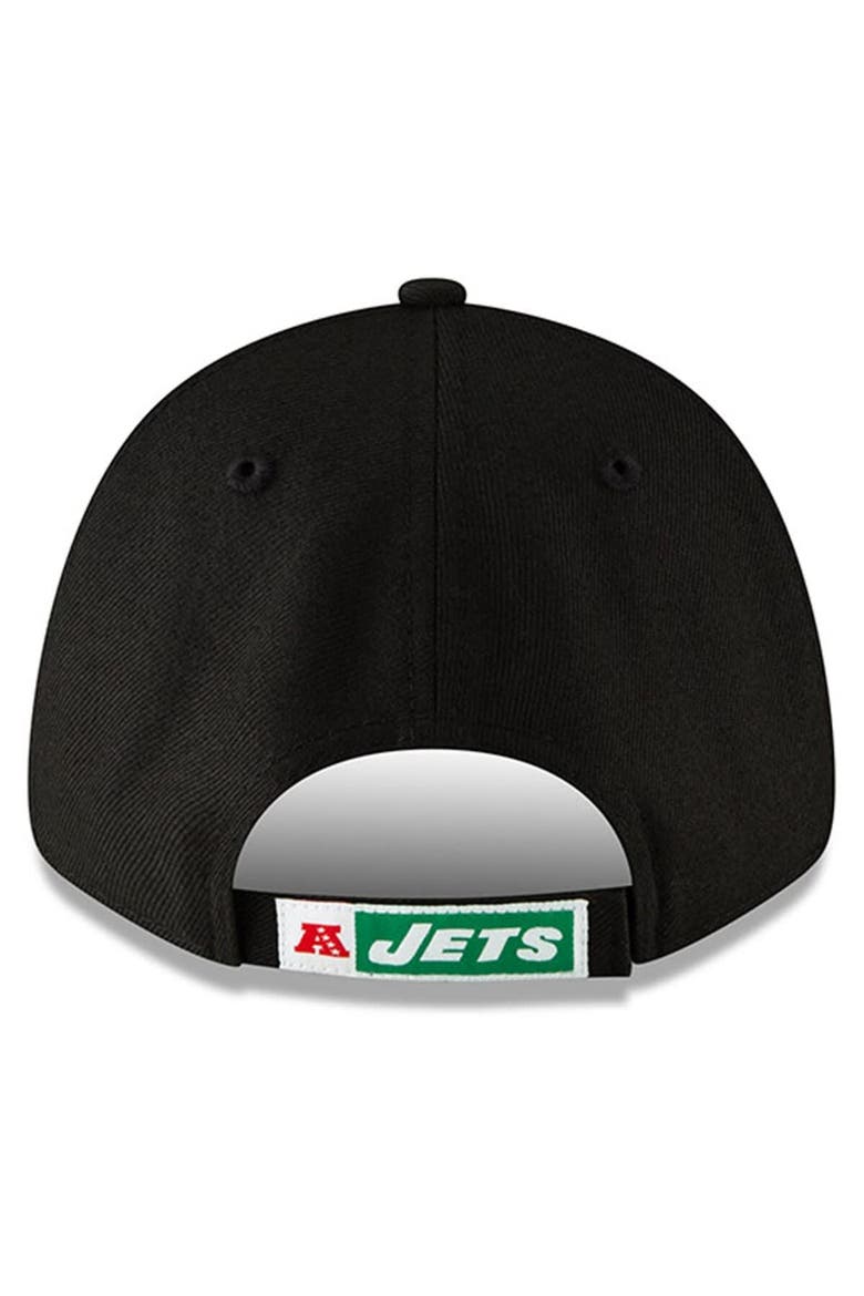 Men's New Era Black New York Jets The League Throwback 9FORTY Adjustable Hat, Alternate, color, Black