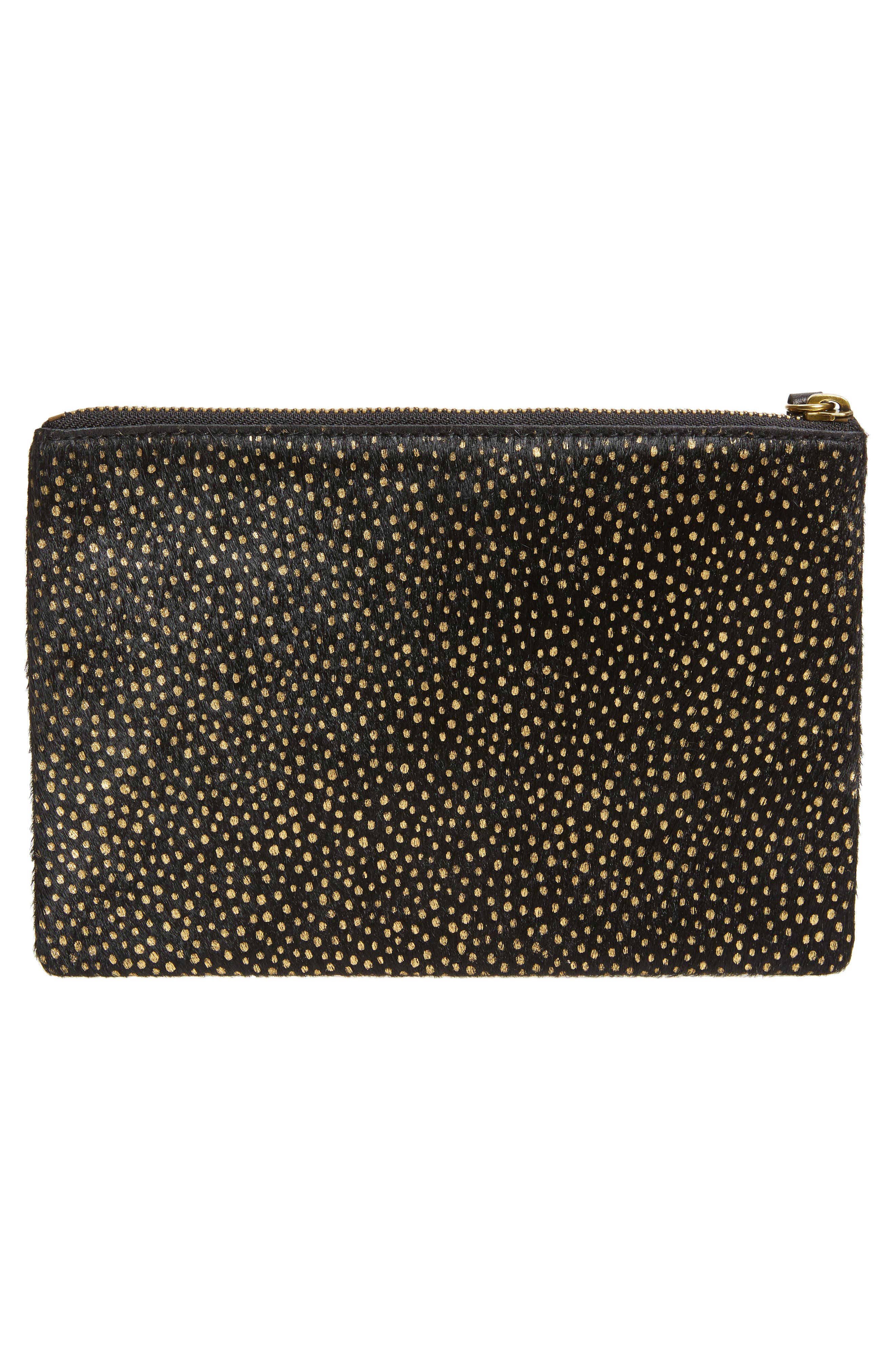 Madewell The Leather Pouch Clutch: Painted Leopard Genuine Calf Hair Edition, Alternate, color, 