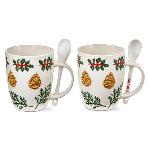 Tag Pine Cone Sprig Mug With Spoon In Multi