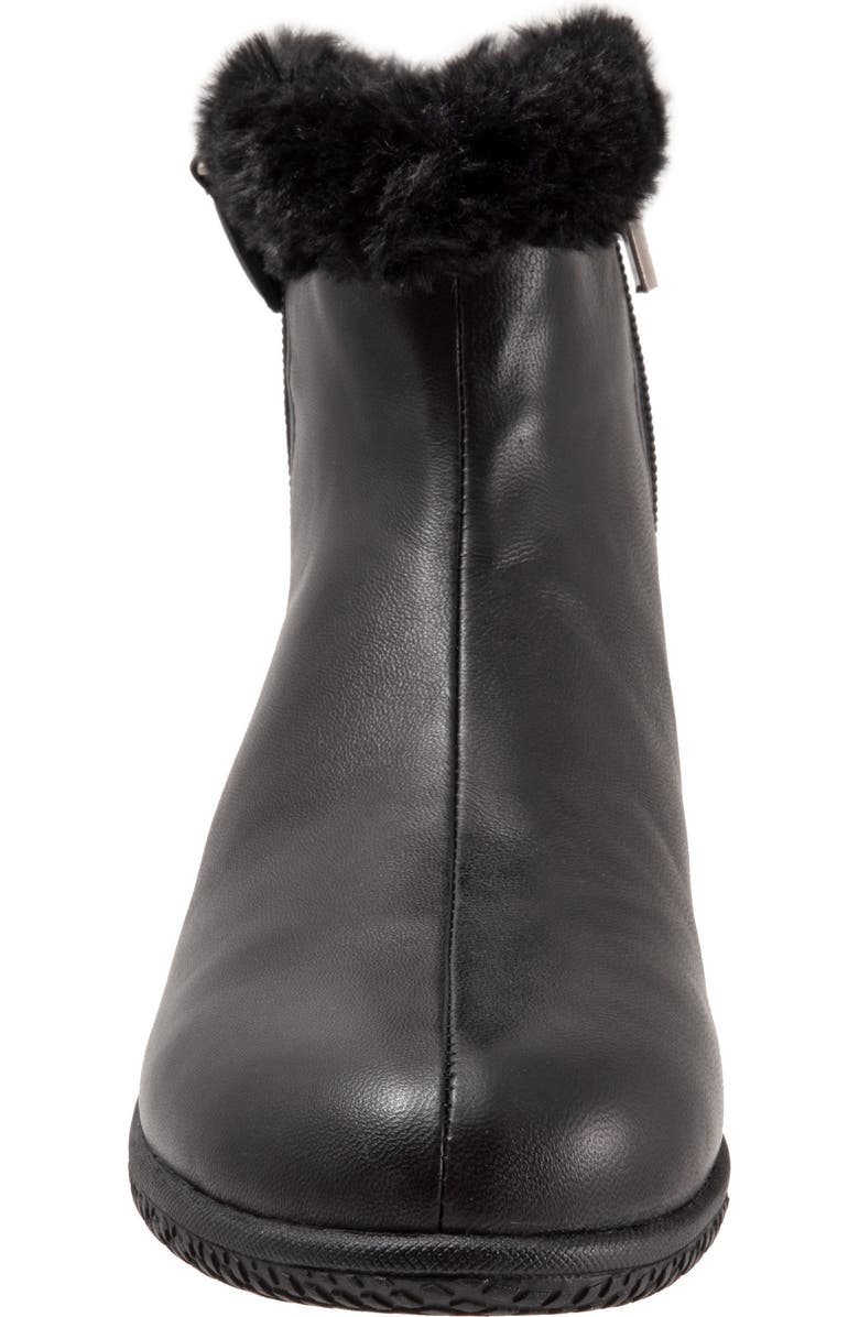 SoftWalk<sup>®</sup> Helena Faux Fur Bootie, Alternate, color, Black Leather