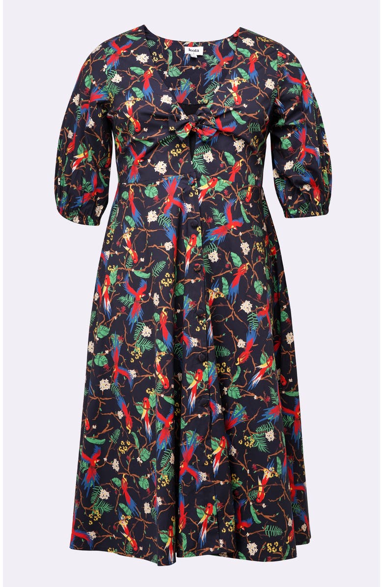 Leota Adriana Tie-Front Midi Dress, Alternate, color, Macaw