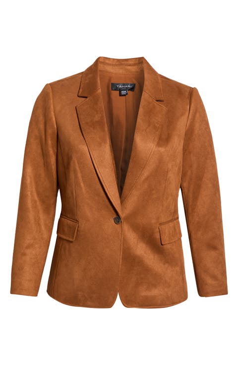 Faux Suede Blazer