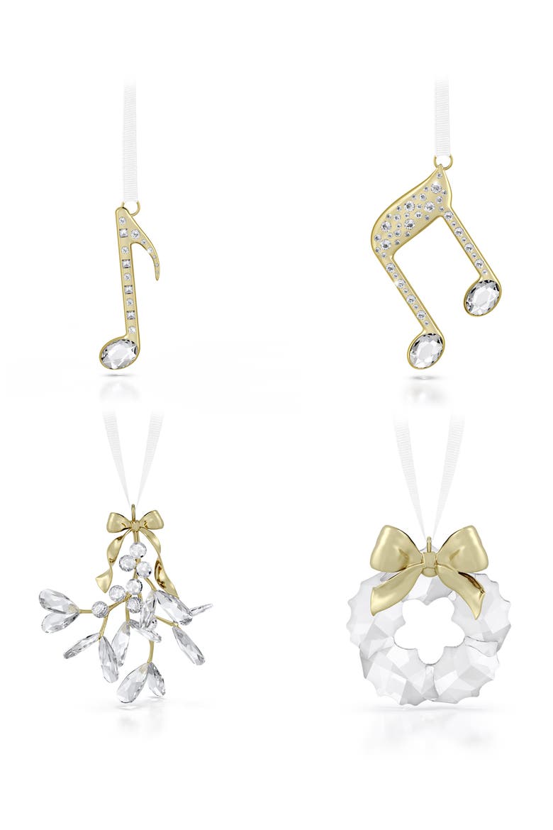 Holiday Magic Music Note Crystal Ornament, Alternate, color, GOLD