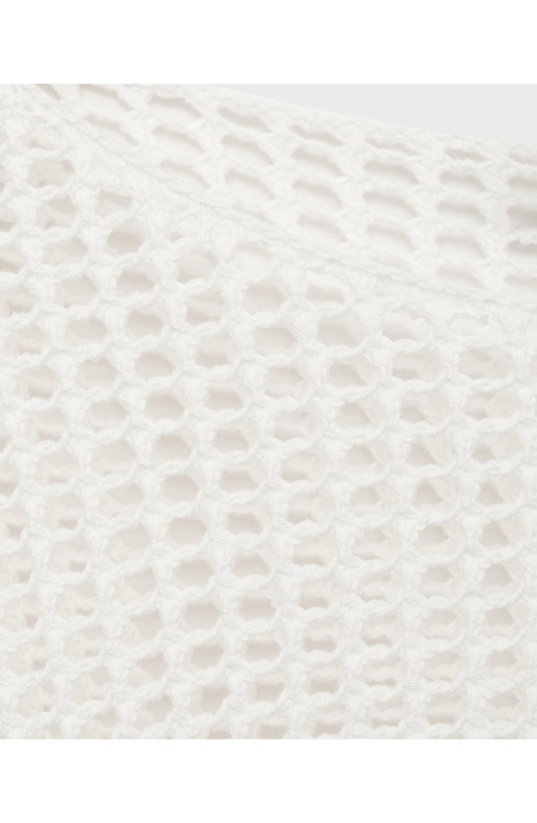 MANGO Open Stitch Cotton Sweater, Alternate, color, White