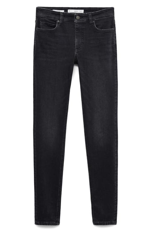 Mango Mid Rise Skinny Jeans In Black
