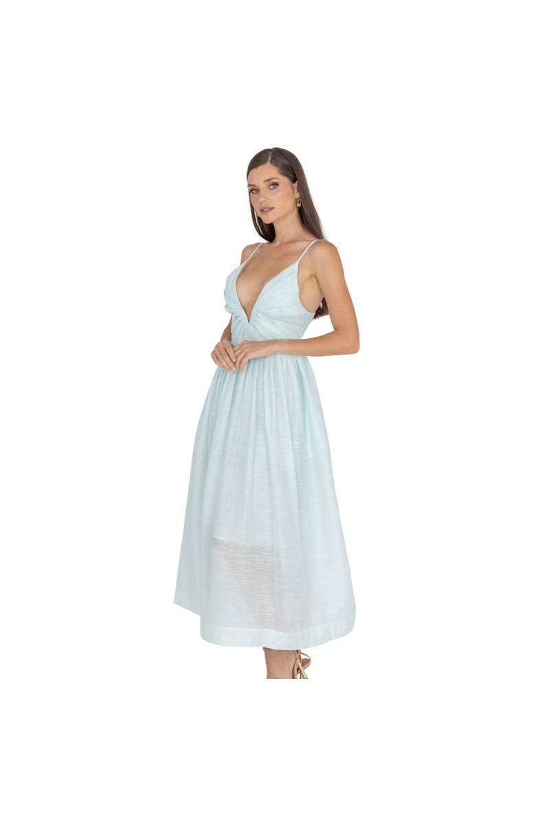 AKALIA Adeli V Neck Midi Dress, Alternate, color, Sky Blue