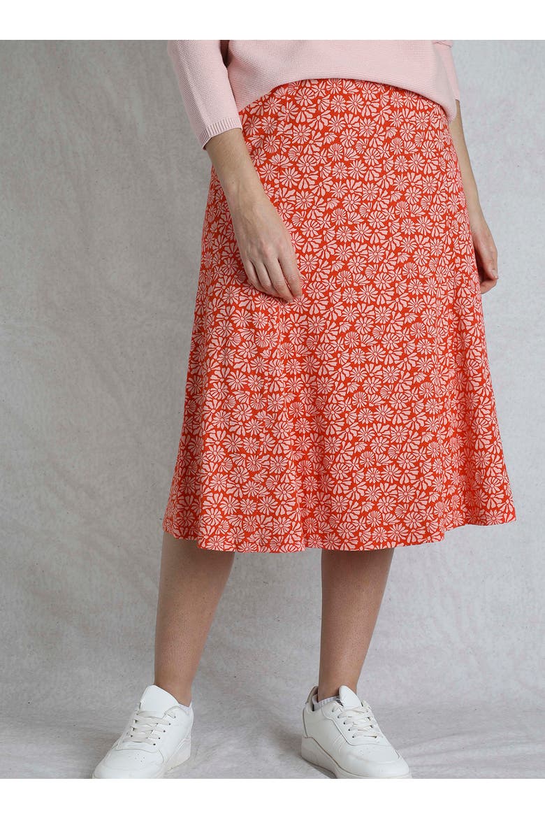 Romaro Printed Jersey Midi Skirt, Alternate, color, Crimson