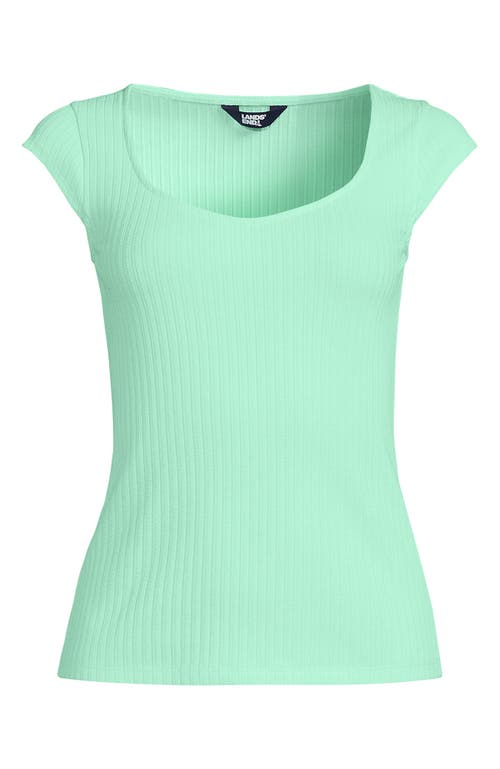 LANDS' END LANDS' END POINTELLE CAP SLEEVE TOP