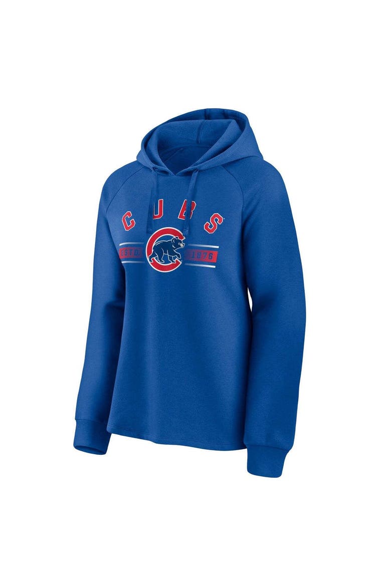 Women's Fanatics Branded Royal Chicago Cubs Perfect Play Raglan Pullover Hoodie, Alternate, color, Royal