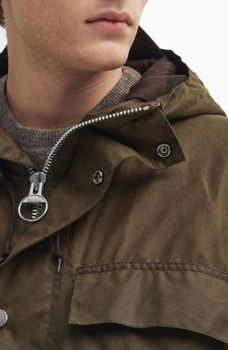 Barbour Durham Water Resistant Waxed Cotton Coat, Alternate, color, 