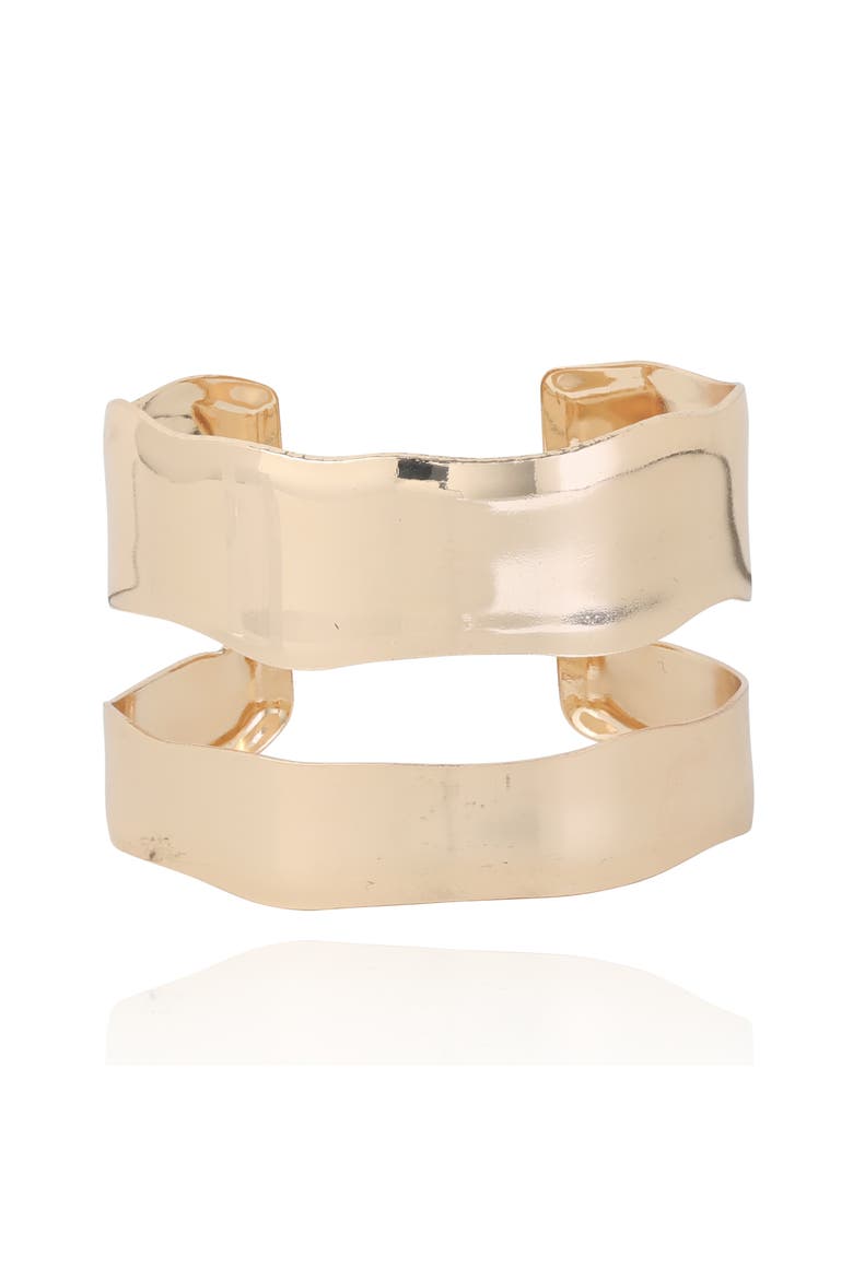 Double Band Cuff Bracelet, Alternate, color, Gold