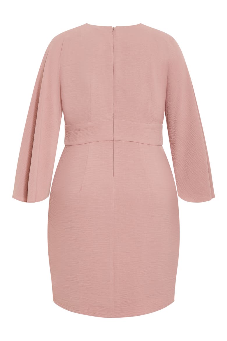 Malani Pleated Long Sleeve Sheath Dress, Alternate, color, ROSE