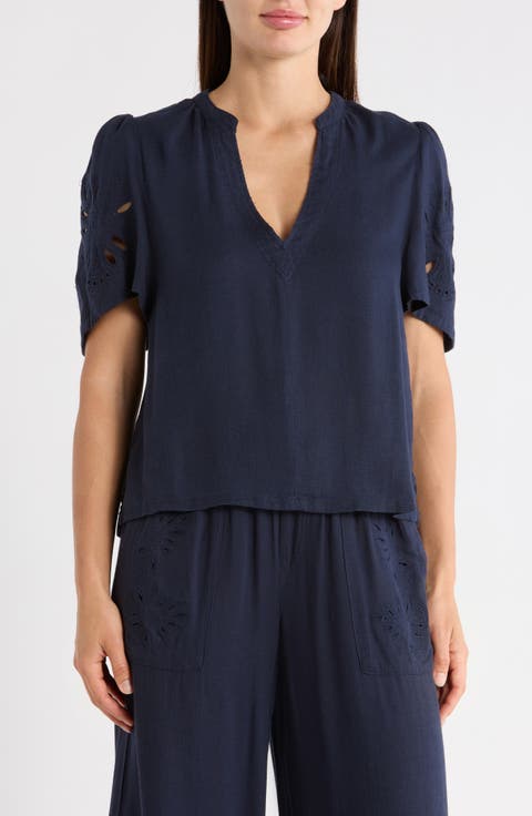 Cayden Embroidered Flutter Top