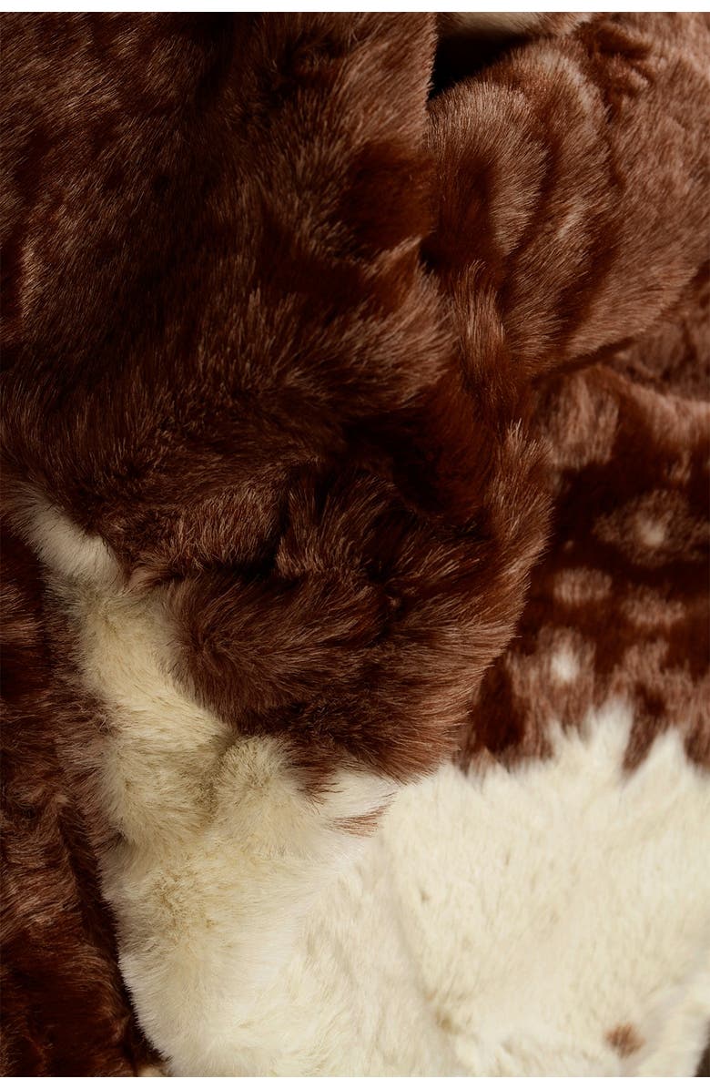 LUXE Faux Hide Fur Rug - Chocolate/White, Alternate, color, 