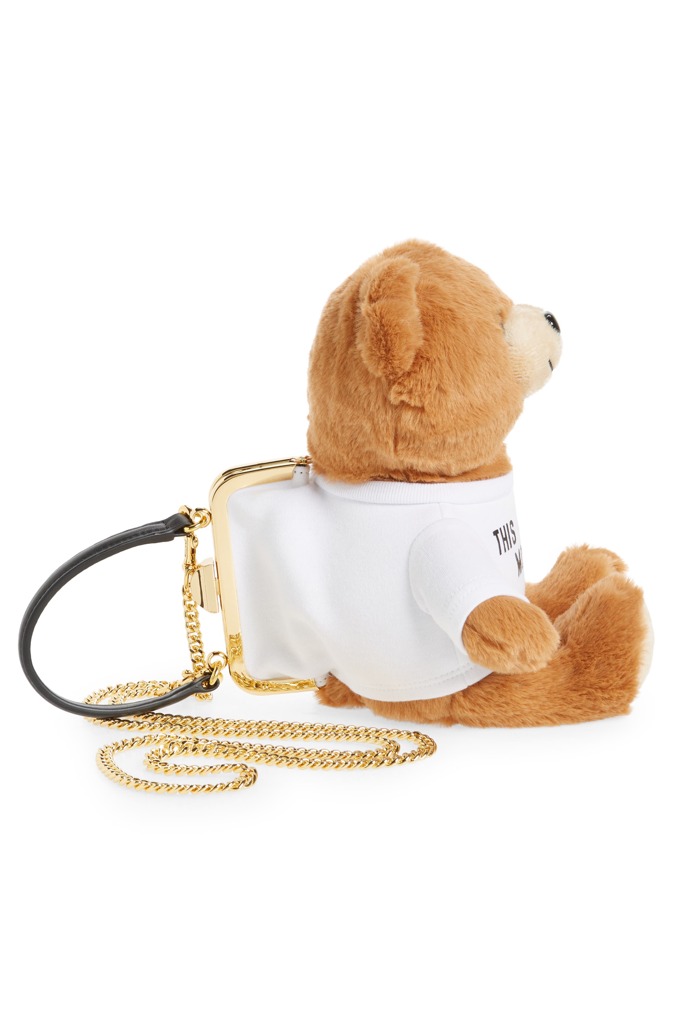Moschino Plush Stuffed Teddy Bear Clutch, Alternate, color, 