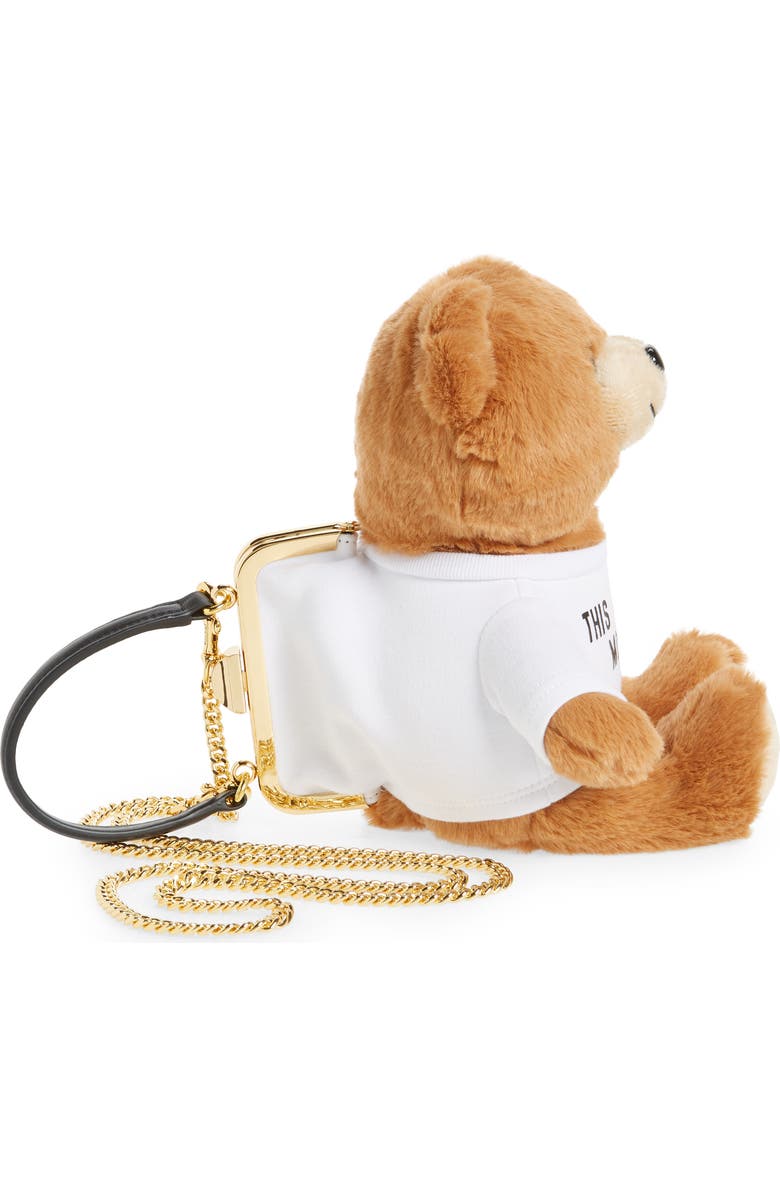 Moschino Plush Stuffed Teddy Bear Clutch, Alternate, color,