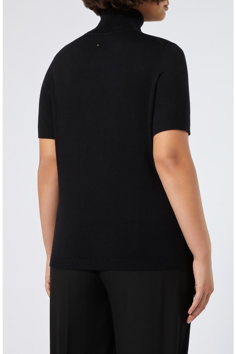 Short Sleeve Turtleneck Sweater, Alternate, color, BLACK