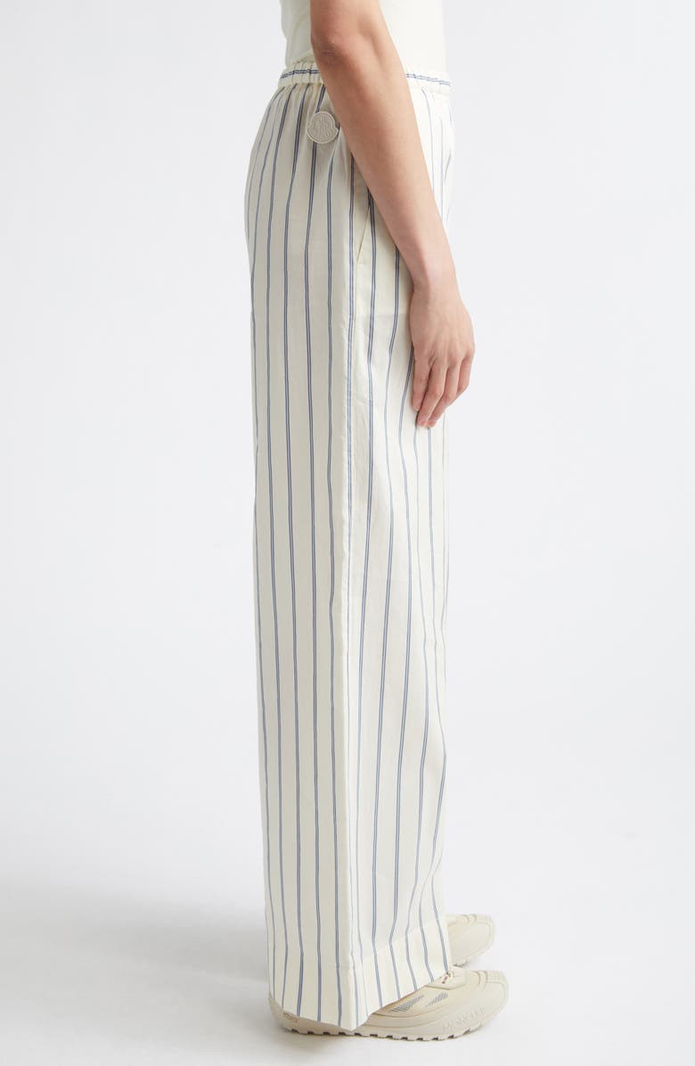 Moncler Stripe Cotton & Silk Trousers, Alternate, color, 
