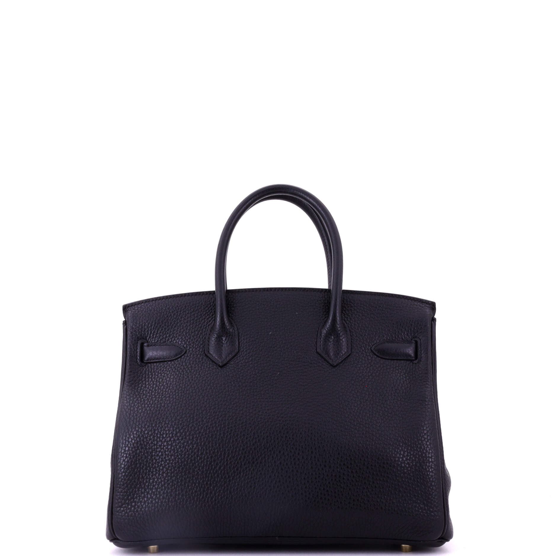 Pre-Owned Hermes Birkin Handbag Black Clemence with Gold Hardware 30, Alternate, color, Noir