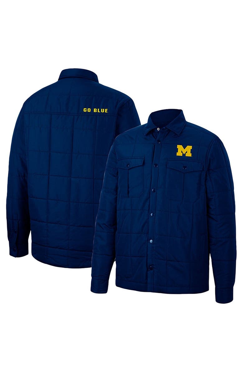 COLOSSEUM Men's Colosseum Navy Michigan Wolverines Detonate Quilted Full-Snap Jacket, Main, color, 