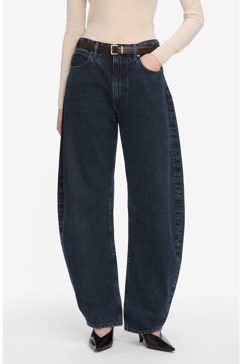 The Bubble High Waist Barrel Jeans, Main, color, DORADO