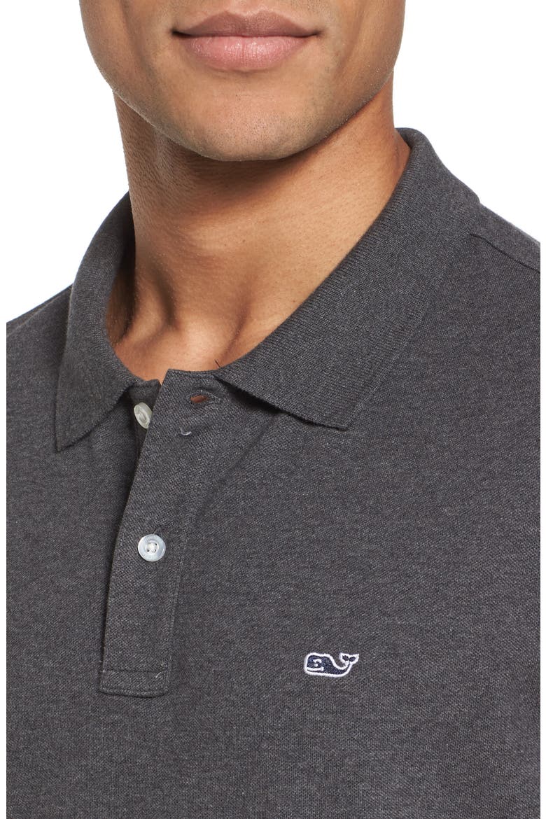 Regular Fit Piqué Polo, Alternate, color, CHARCOAL