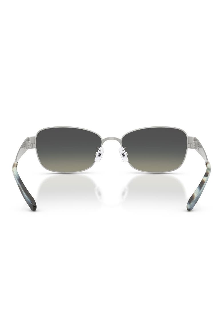 55mm Gradient Polarized Rectangular Sunglasses, Alternate, color, SILVER / GREY GRADIENT