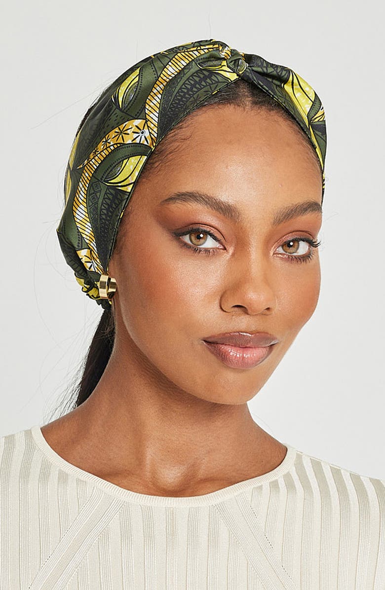 Grace Eleyae Twist Detail Satin Head Wrap, Alternate, color,