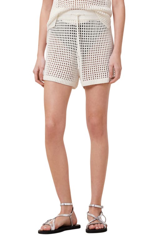 Allsaints Womens Paloma Crochet Knitted Shorts Chalk White Xs In White