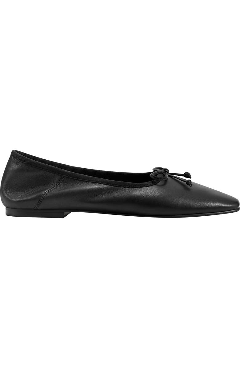 PURE Donna Karan Delaney Square Toe Ballet Flat, Alternate, color, Black