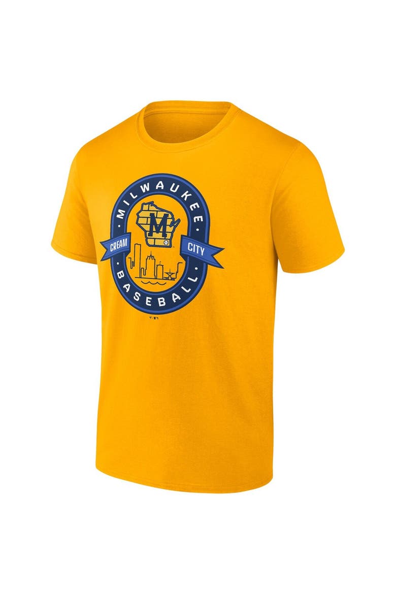 Men's Fanatics Branded Gold Milwaukee Brewers Iconic Glory Bound T-Shirt, Alternate, color, Gold