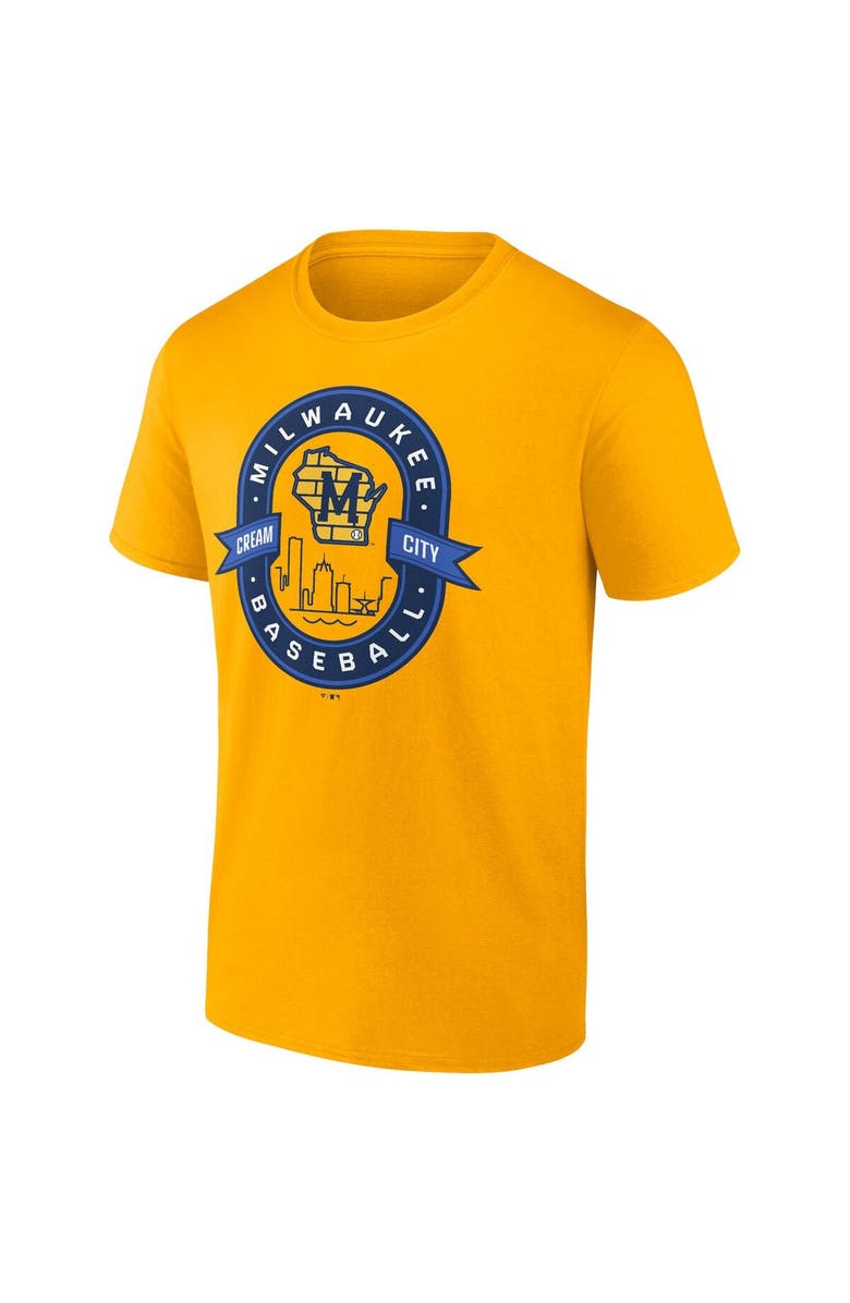 FANATICS Men's Fanatics Branded Gold Milwaukee Brewers Iconic Glory Bound T-Shirt, Alternate, color, Gold