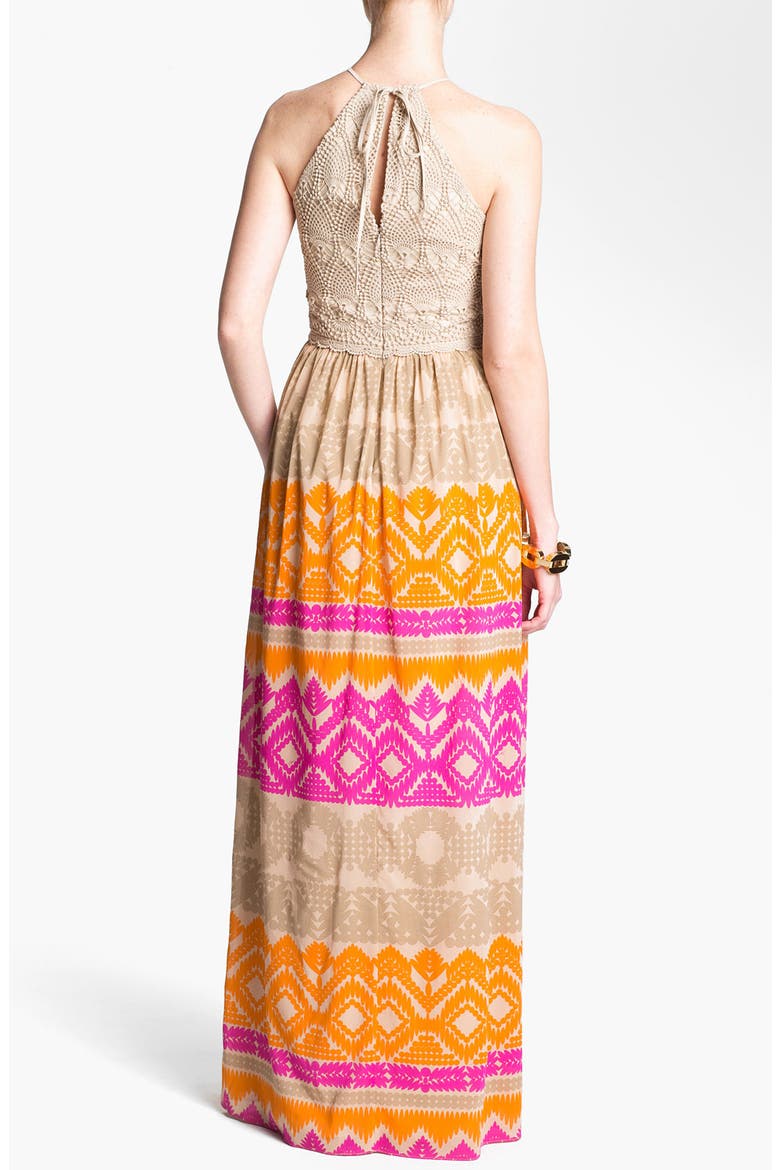 'Anargosa' Stretch Silk Maxi Dress, Alternate, color, CACTUS FLOWER
