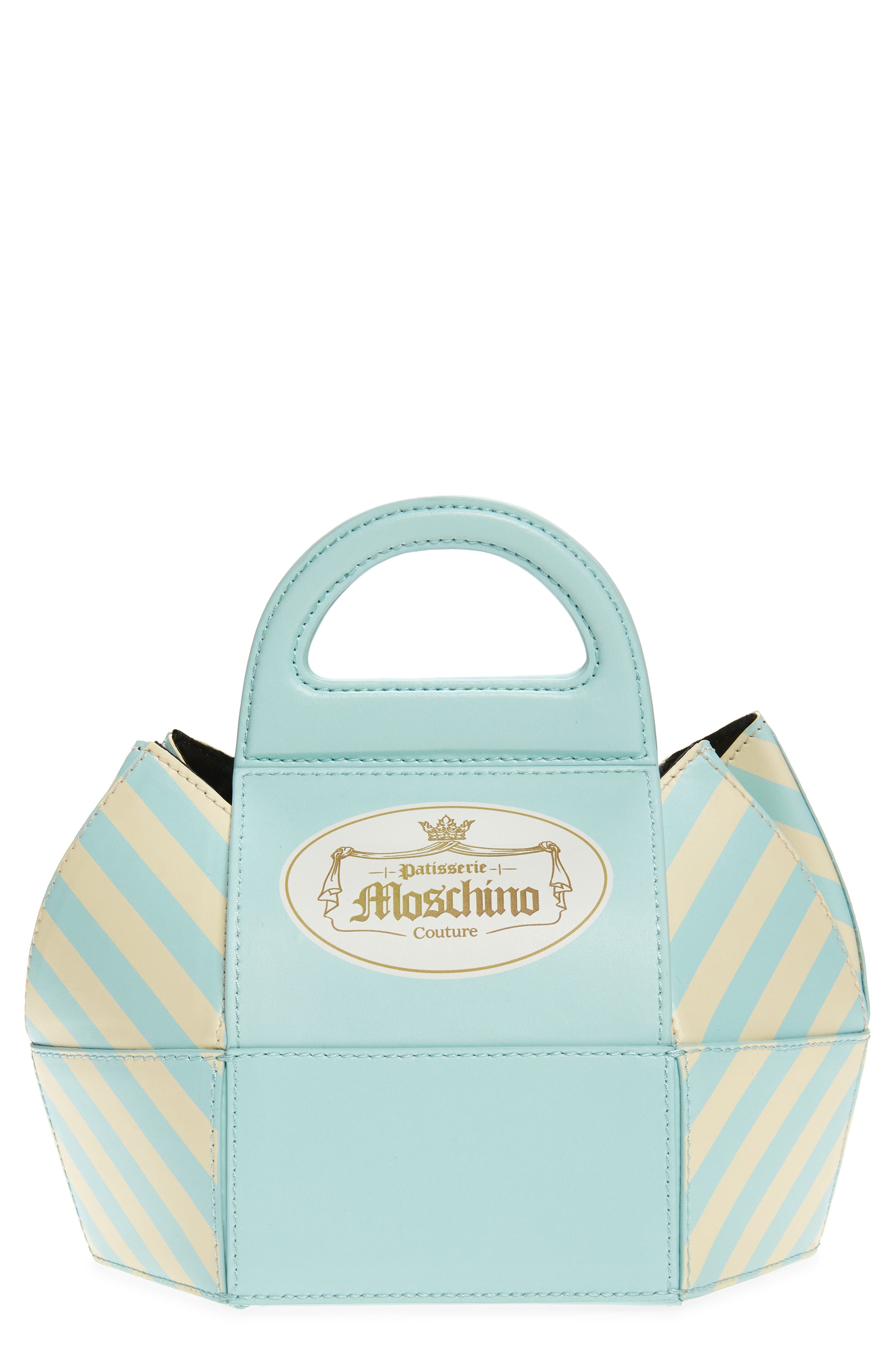 Moschino Cake Box Leather Top Handle Bag, Main, color, 
