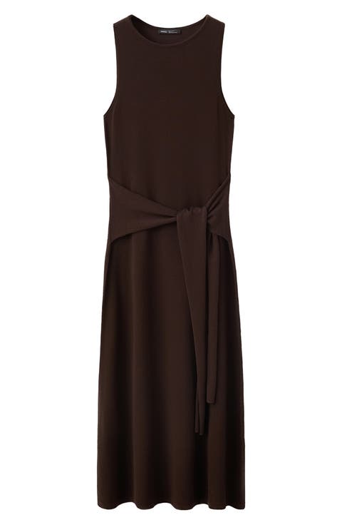 Tie Detail Sleeveless Knit Dress