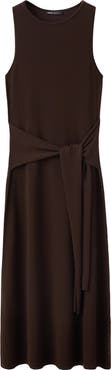 MANGO Tie Detail Sleeveless Knit Dress