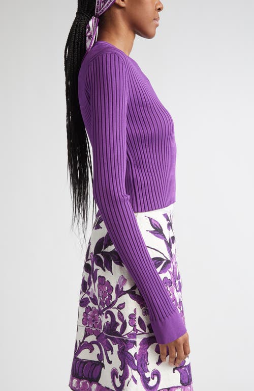Dolce & Gabbana Dolce&gabbana Crop Rib Sweater In Purple