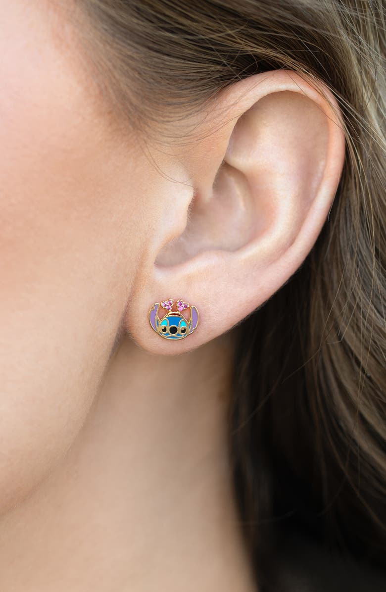 Girls Crew Disney Stitch Angel Stud Earrings Set, Alternate, color, Gold