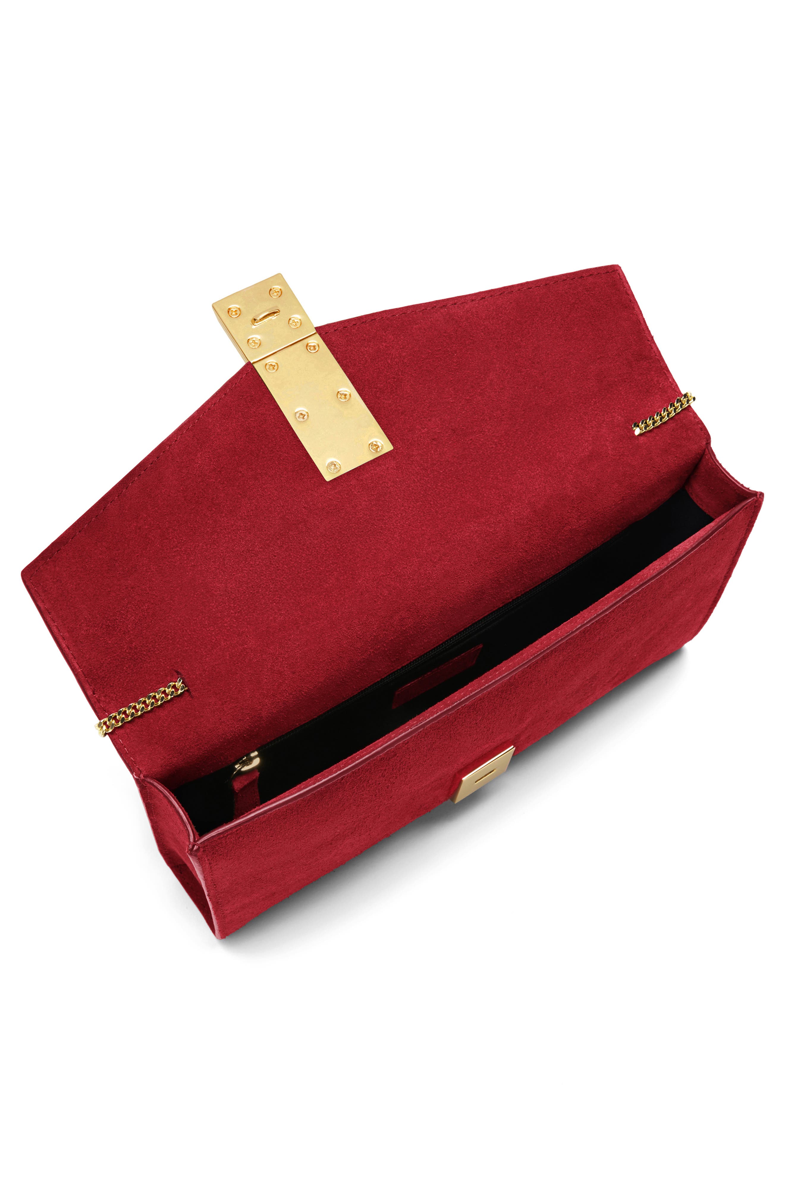 DeMellier Vancouver Leather Clutch, Alternate, color, Berry Red/ Berry Red