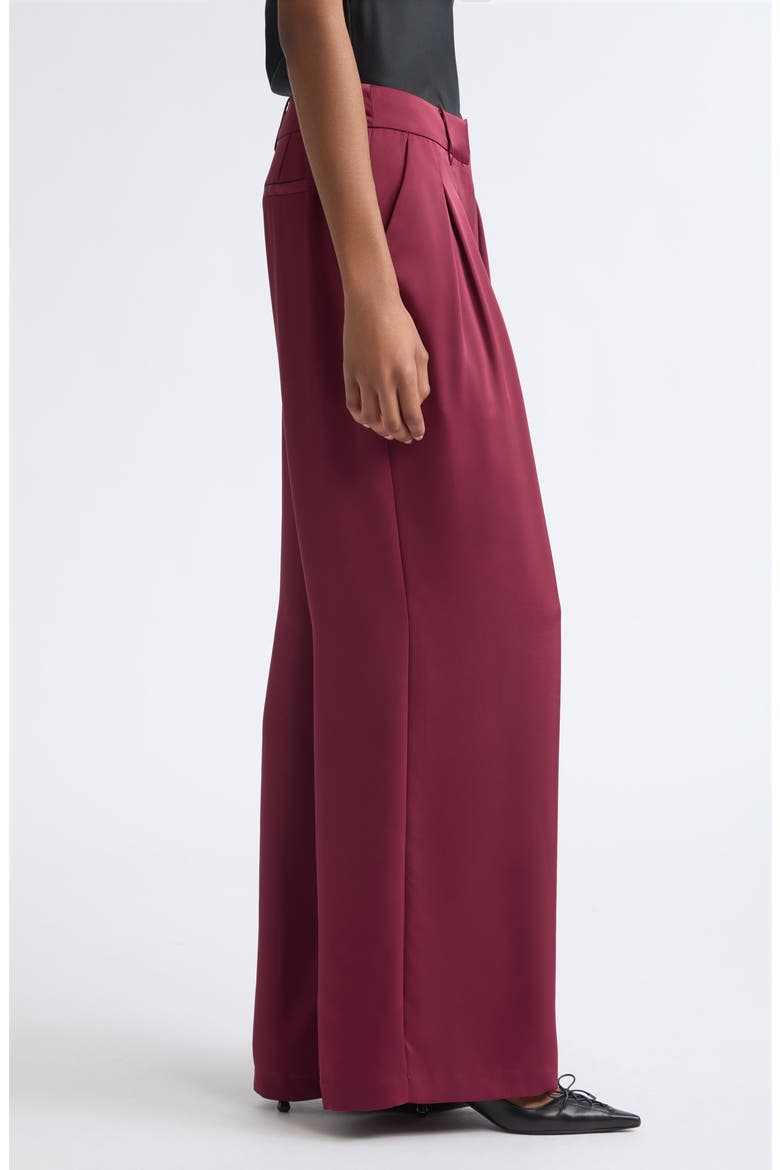 Oscar Pleated Pants, Alternate, color, CRANBERRY