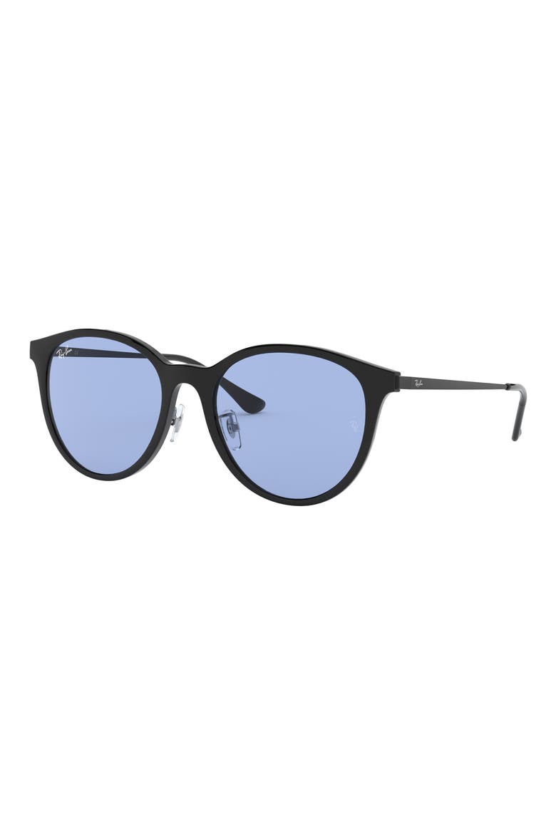 55mm Square Sunglasses, Alternate, color, BLACK / BLUE