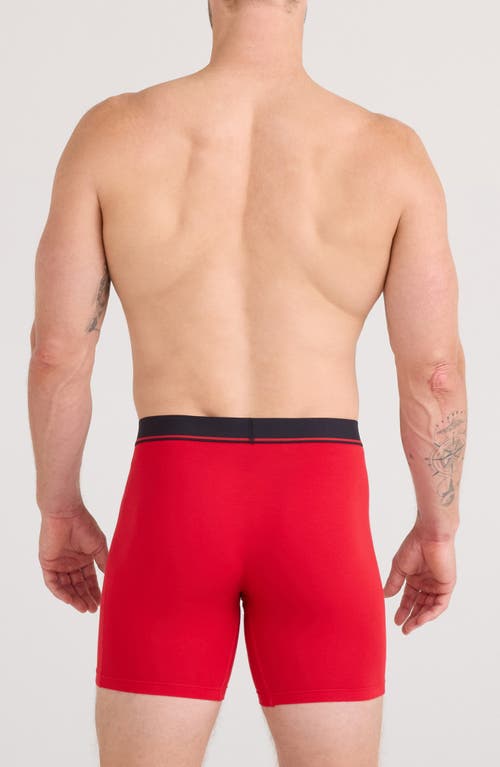 Saxx Essential Assorted 3-pack Cotton Blend Boxer Briefs In Red