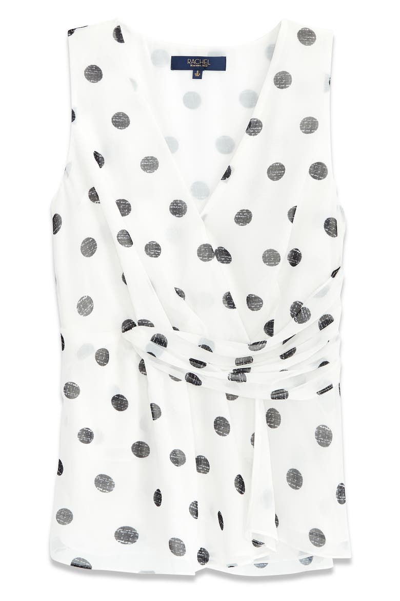 Twist Front Polka Dot Tank, Alternate, color, IVORY COMBO