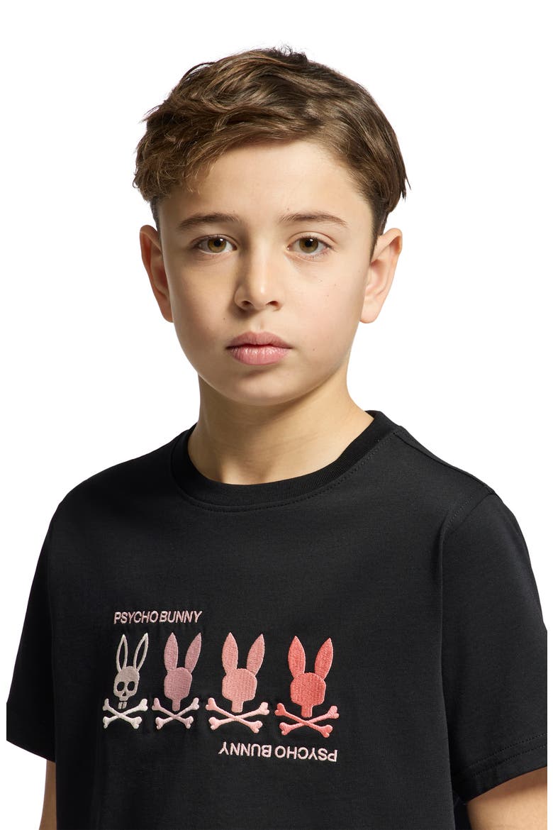 Kids' Oceania Embroidered Pima Cotton T-Shirt, Alternate, color, BLACK