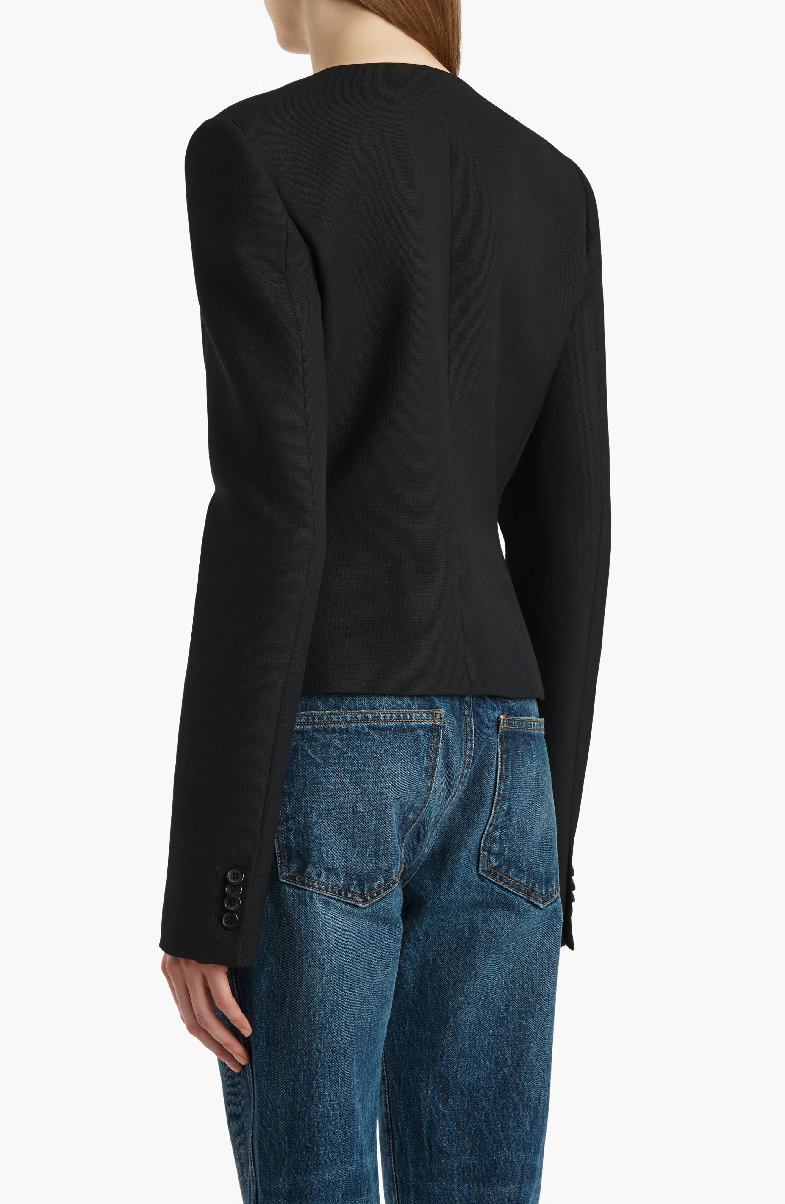 Nara Collarless Wool Canvas Jacket - image 2