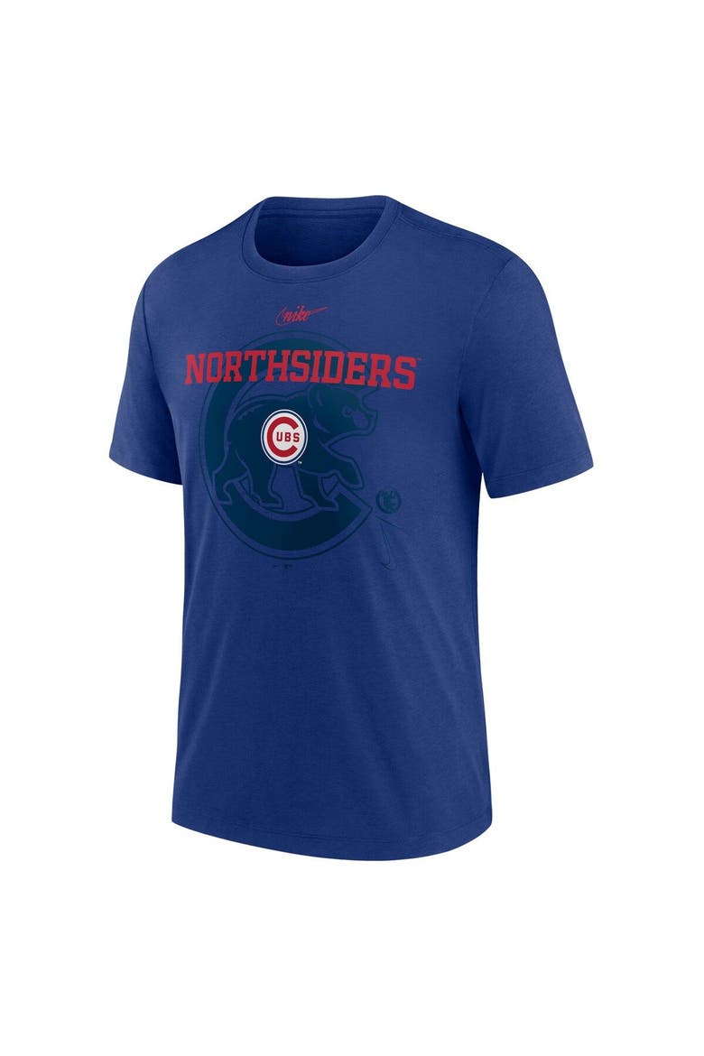 Men's Nike  Royal Chicago Cubs Rewind Retro Tri-Blend T-Shirt, Alternate, color, Royal